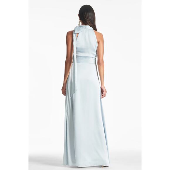 Sachin & Babi Ice Blue Kayla Dress, Formal Maxi Halter, $285 retail, size 14 - Picture 3 of 9